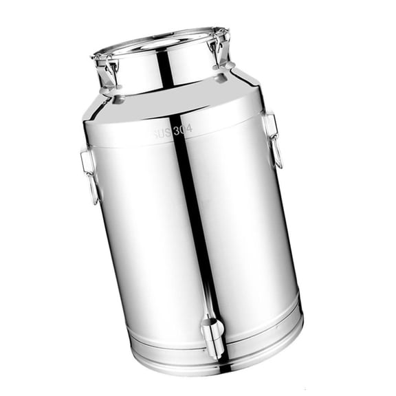 Ywmsfl Strong 5L Metal Milk Can With Tap Rustless Oil Dispenser Drink Storage Can Ideal For Kitchen And Commercial Use