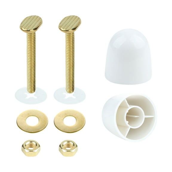 Ywmsfl Sturdy Toilet Bowl Bolts Set With Anti Loosening Nut and Decorative ABS Caps for Secure Bathroom Floor Installation