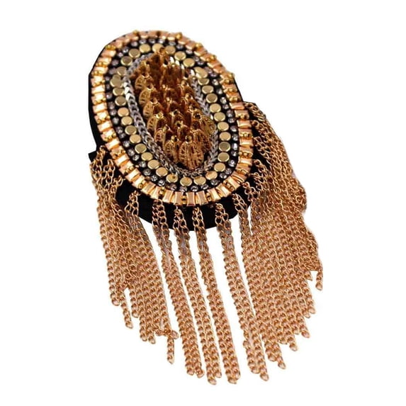 Ywmsfl Tassels Shoulder Pads Epaulet Shoulder Pads Nightclub Punk Epaulet Punk Shoulder Badge Brooch Pin Stage Costume