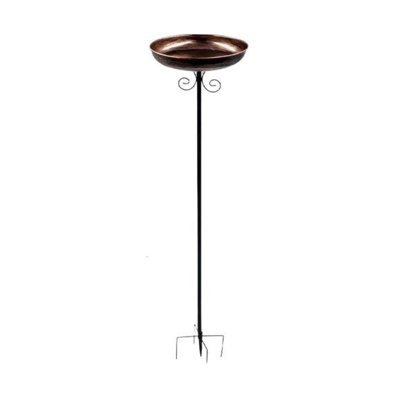 Ywmsfl Traditional Metal Bird Bath Featuring Spacious Basin And Sturdy Base Ideal For Garden Areas