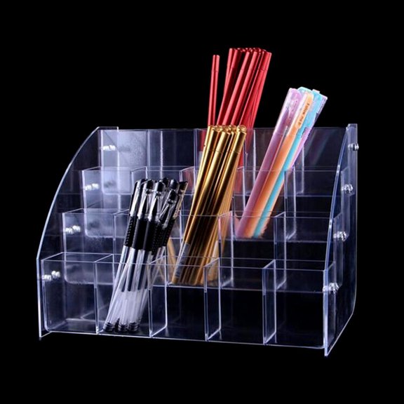 Ywmsfl Transparent Acrylic Brush Display Case Makeup Tool Organizer Practical Stationery Store Storage Box for Artists Writers