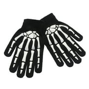 Ywmsfl Unisex Halloween Skeleton Gloves for Women Men Skull Bone Stretch Knit Mittens