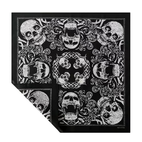 Ywmsfl Vintage Skull Printing Bandannas for Street Dance Paisleys Headscarf Adult Unisex Neckerchief Motorcycling Face Mask