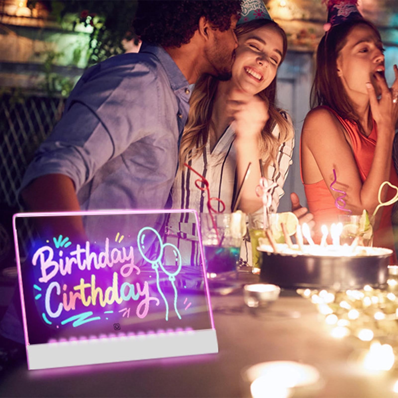 Ywuzuh 16" Led Drawing Board for Ki+ds Rechargeable, Portable Doodle Glow LED Note Board with 7 Colors, Light Up Acrylic Dry Erase Lumi Board with Stand, Christmas & Birthday Gifts for gi+rls bo+ys