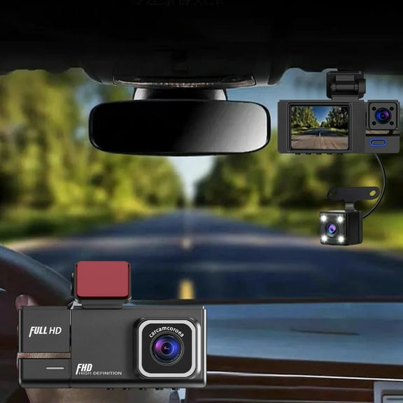 Ywuzuh 3 Channel 1080P Car Camera 24 Hours Parking Mode,Night Vision,Motion Detection,Loop Recording