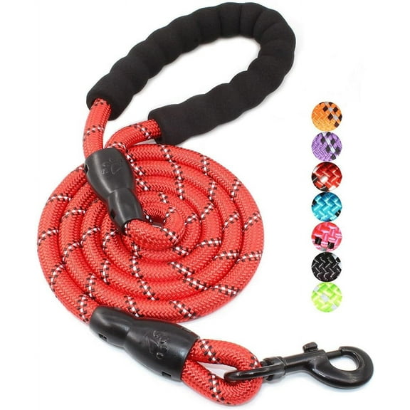 Ywuzuh 5 FT Dog Leash, Heavy Duty Dog Rope Leash, Reflective Nylon Pet Leash with Aluminum Quick Release/Locking Tactical Frog Clip for Small Medium and Large Dogs