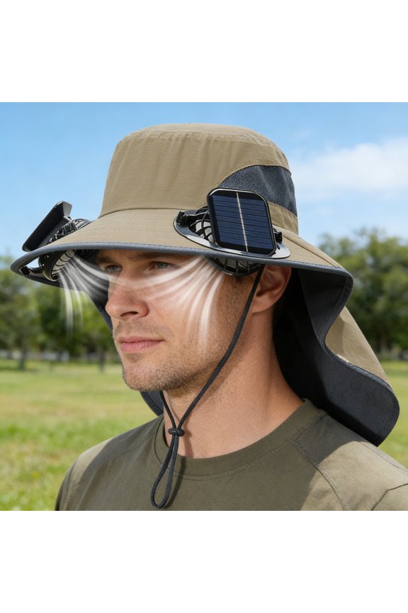Cooling! Sun Hat with Fan Sun Hats for Women Men Solar Powered Wide Brim Outdoor Bucket Hat Beach Hat USB Solar Charging Fishing Camping Beach Hats Mother's Day Gifts