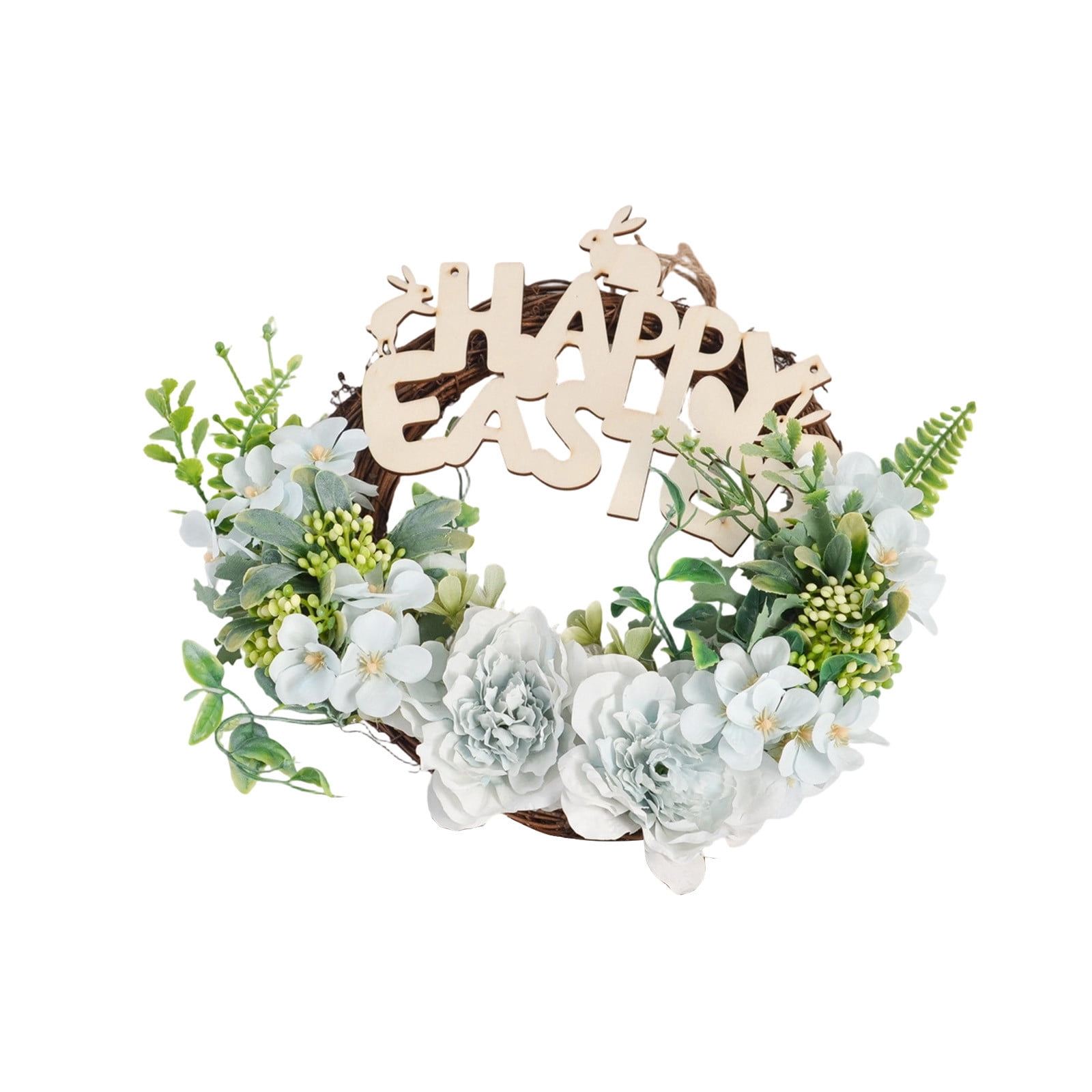 Ywuzuh Easter Wreath for Front Door, Grapevine Vibrant Colors ...