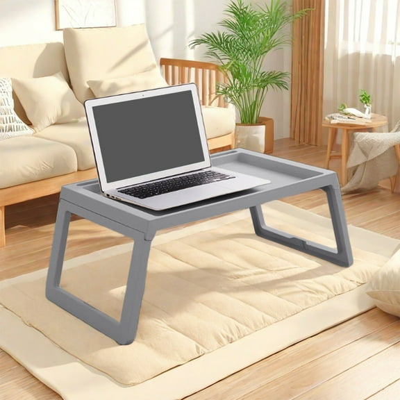 Ywuzuh Folding Lap Desk, 26.7 Inch Portable Wood Black Laptop Bed Desk Lap Desk with Cup Holder, for Working Reading Writing, Eating, Watching Movies for Bed Sofa Couch Floor