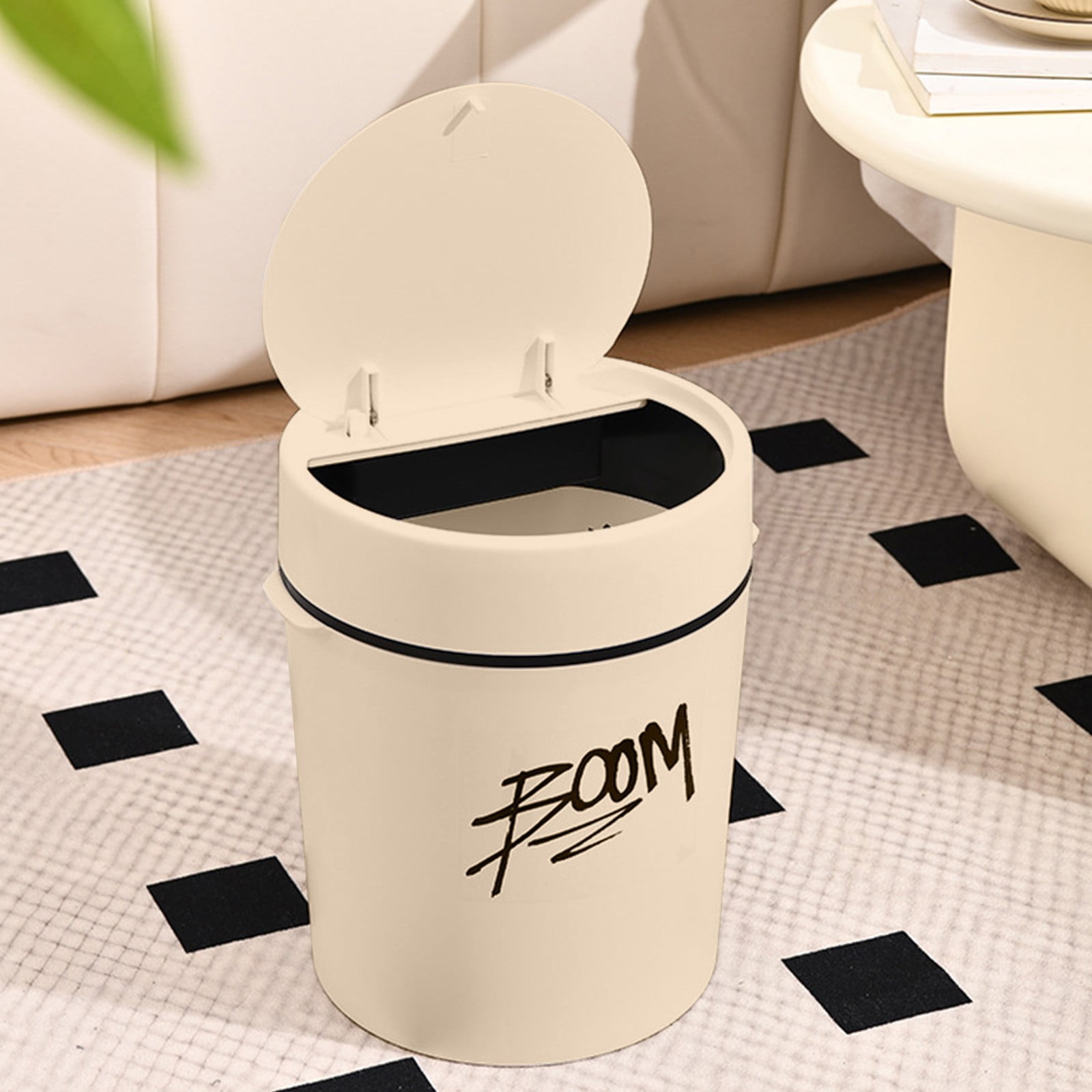 Ywuzuh Garbage Cans with Lids White Bathroom Trash Can with Lid Fits ...