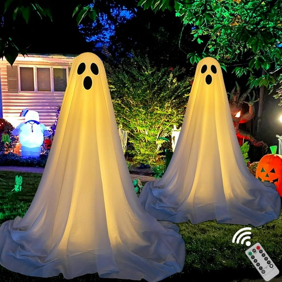 Ywuzuh Halloween Decorations Indoor Light Up Ghost Light Up Ghost-Lighted Spooky Ghost Decor with Led String Lights for Home Outside Porch Garden Yard Lawn Party Decorations