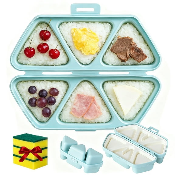 Ywuzuh Home Savings 6 in 3 Onigiri Mold, Multi-shape Rice Ball Maker, Triangle Onigiri Press with Easy Release, Nonstick Sushi Mold Kit for Home Kitchen Meal Prep & Japanese Rice Balls
