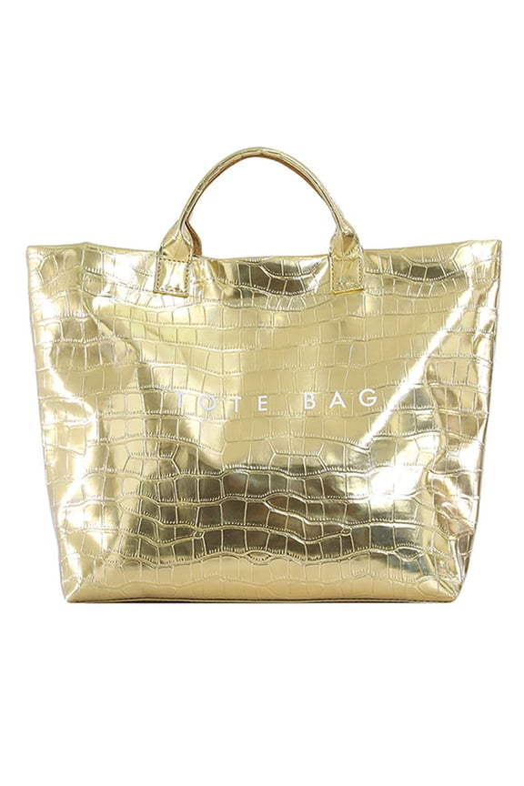 PVC Tote Bag for Women Large Capacity Waterproof Plastic Fashion Tote Bag Handbag for Work Commuting Travel Shopping Birthday Gifts for Mom