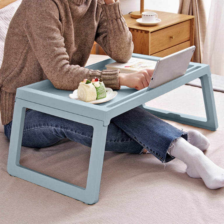 Foldable Laptop Bed Desk With Cup Holder & Tablet Slot - Portable Lap Table For Working, Eating, Or Drawing (Green)
