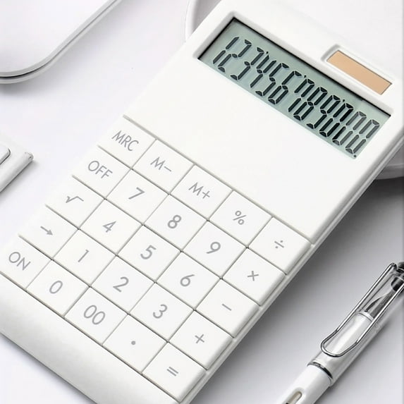 Ywuzuh Mechanical Switch Calculator Digit Display Battery Powered for Desktop Home Office S+chool S+tudent K+ids