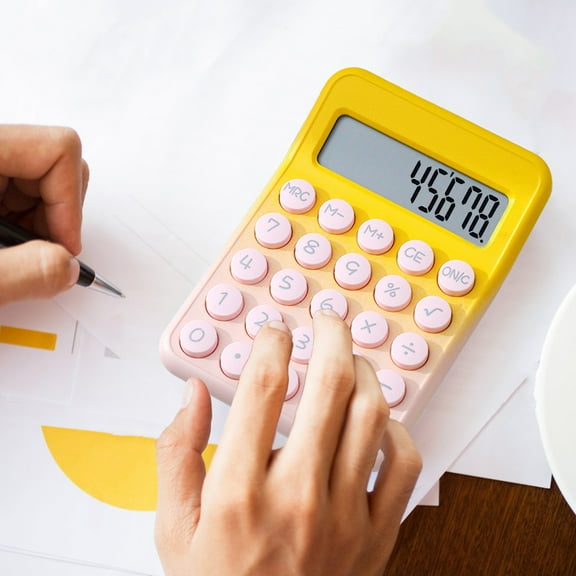 Ywuzuh Basic Standard Calculator Cute Basic Calculator with Large LCD Display and Buttons, for Office, S+chool, Home Use