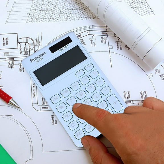 Ywuzuh Desk Calculator with Large LCD Display, Basic Calculator Battery, Standard Function for Office, Home, S+chool