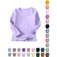 thumbnail image 1 of Ywyfzly Kids Long Sleeve T-Shirt Crew Neck Solid Color Soft Cotton Top for Boys and Girls Fall Winter Base Layer Wear Multicolor 6-7 Years, 1 of 9