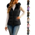 thumbnail image 1 of Ywyfzly Women's Quilted Puffer Vest with Faux Fur Collar Zip Up Sleeveless Padded Gilet with Pockets Solid Color Fall Winter Outerwear Black L, 1 of 8