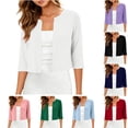 thumbnail image 1 of Yxbdin 3/4 Sleeve Shrug Cardigans for Women Lightweight Open Front Cardigan Suitable Relaxed Fit Cropped Tops Everyday Daily Wear for Dresses, 1 of 8