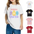 thumbnail image 1 of Yxbdin Easter Shirts Kids Funny Easter Eggs Printed Shirt Loose Fit Happy Easter Outfits Short Sleeve Festival Tops Red 5 Years, 1 of 9