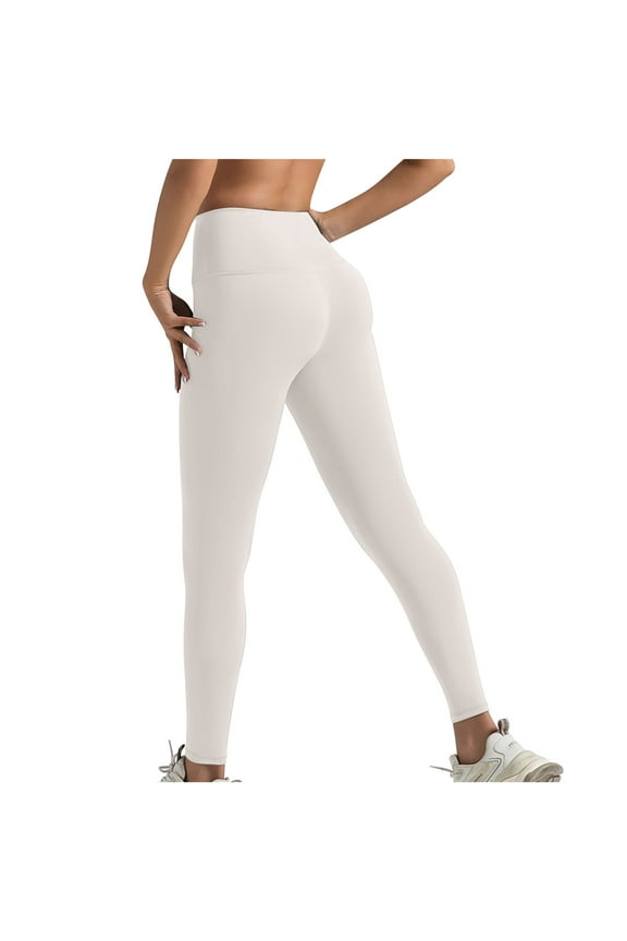 High Waisted Yoga Pants for Women Butt Lifting Tummy Control Leggings Running Exercise Pant White XXL