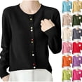 thumbnail image 1 of Yxbdin Womens Cardigan Sweaters Lightweight Crew Neck Button Up Fall Sweaters Classic Long Sleeve Fashion Clothing 2026 Dressy Casual Going Out Tops, 1 of 5