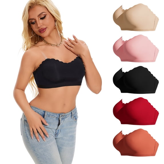 Yxbdin Womens Clear Strap Bras Wireless Comfortable Bra Seamless Supportive Bralettes Full Coverage Bralette for Large Breast