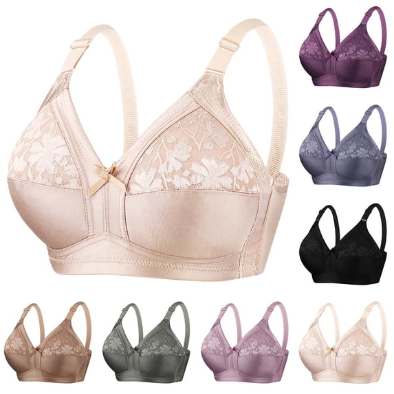 Yxbdin Womens Lace Bra Plus Size Full Coverage Supportive Bras Adjustable Strap Comfortable Bralette Bralettes for Big Bust 46