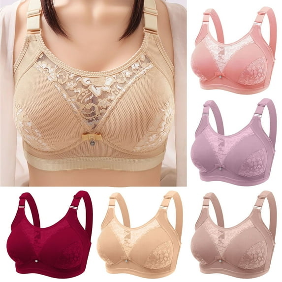 Yxbdin Womens Mesh Bra Plus Size Adjustable Strap Bras Full Coverage Bralettes Supportive Wireless Bralettes for Large Bust XXL