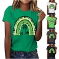thumbnail image 1 of Yxbdin Womens St Patricks Day T Shirts Plus Size Shamrock Graphic Tee Clover Printed Short Sleeve Shirt Casual Crew Neck Tops Green XXL, 1 of 6