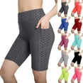 thumbnail image 1 of Yxbdin Yoga Shorts with Pockets for Women Butt Lifting Stretchy Leggings Tummy Control High Waist Workout Shorts Honeycomb Texture Biker Shorts, 1 of 4