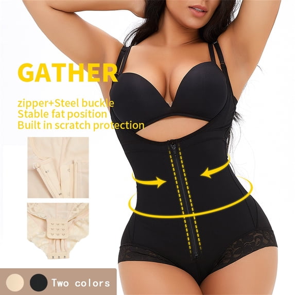 Yxbdin Zipper Waist Trainer for Women Tummy Control Strapped Corset Tops Plus Size Body Shaper Workout Waist Cincher Corset Shapewear