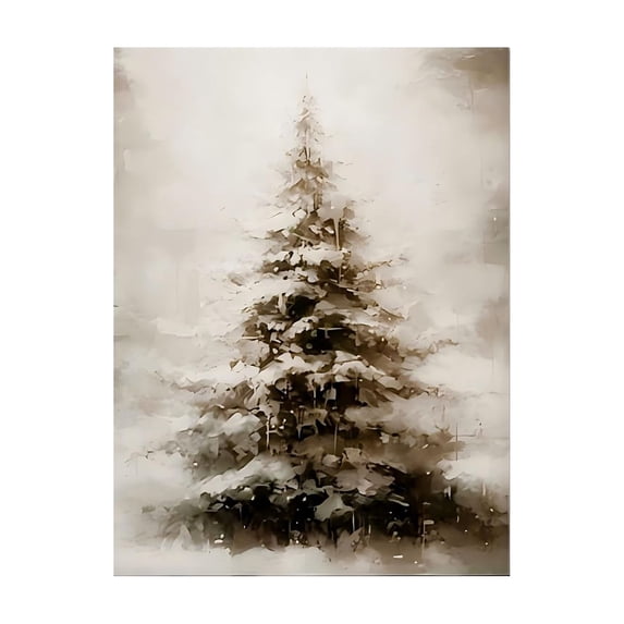 Yxod Rustic Christmas Tree Art Print, Vintage Winter Wall Art Decor, Unframed Christmas Painting Print for Home Living Room Holiday Decoration, 30 x 40 CM,B