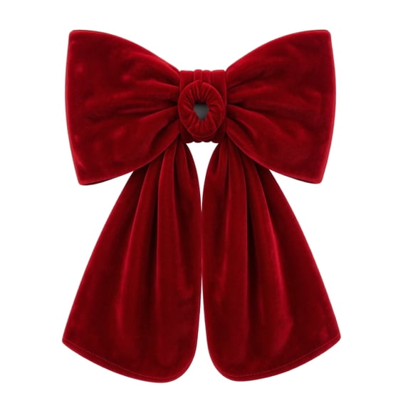 Yxod Velvet Christmas Bow Ornament, Soft Fabric Decorative Bow for Xmas Tree, Wreath, Fireplace Mantel, Gift Wrapping, Holiday Season Home Party Decoration,Wine