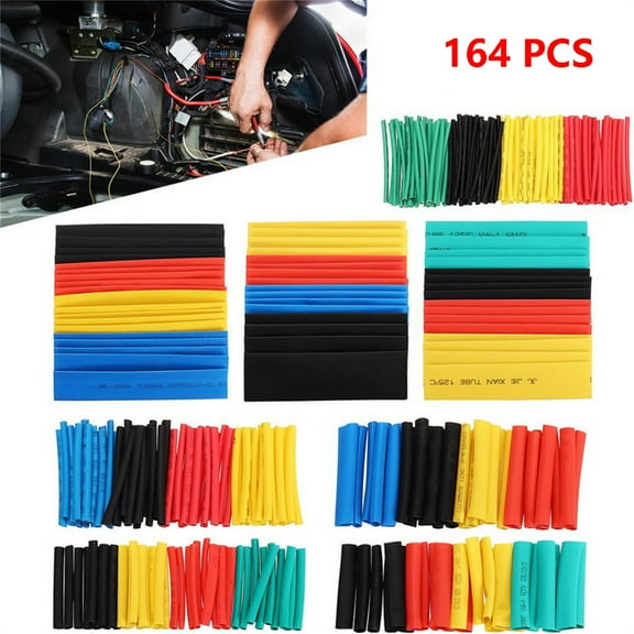 Yxwen 164Pcs Colorful Heat Shrink Tubing 164Pcs Heat Shrink Sleeve Shrinkable Wire Tubing Wrap Heatshrink Tools & Home Improvement
