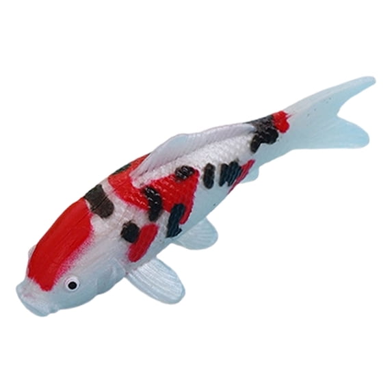 Yxwen 2 Inch Miniature Fish Figurines Resin Fish Tank Decoration, for Diy Fish Tank Fairy Garden Mini Goldfish Micro Landscape Decor Ornament, Artificial Koi Fish Ornament ,Red White Black