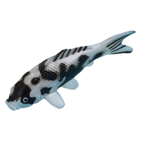Yxwen 2 Inch Miniature Fish Figurines Resin Fish Tank Decoration, for Diy Fish Tank Fairy Garden Mini Goldfish Micro Landscape Decor Ornament, Artificial Koi Fish Ornament ,Black White