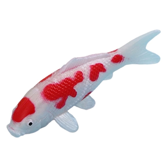 Yxwen 2 Inch Miniature Fish Figurines Resin Fish Tank Decoration, for Diy Fish Tank Fairy Garden Mini Goldfish Micro Landscape Decor Ornament, Artificial Koi Fish Ornament ,Red and White