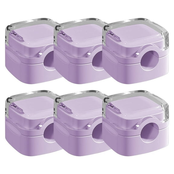 Yxwen 6-Pack Magnetic Cable Clips Purple, Cable Clips 6 Pieces Charging Cable Cable Organiser Storage Holder Cable Holder Self Adhesive Cable Organiser for Desk Bedside Table Charging Cables