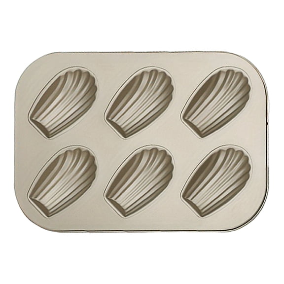 Yxwen 6-Well Madeleine Mold Makes 6 Cookies | Nonstick Tea Cake Pan, Cakelet Pan | Warp-Resistant Carbon Steel Cake Pans Nonstick Pan 6 Cavity Cookies Trays for Oven Baking Cake Warp Shape Cake Pan