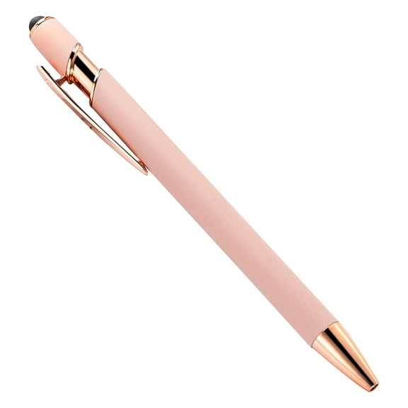 Yxwen Aluminum Push Ballpoint Pen 1 Morandi Pink, Personalised Pens Velvet Pen Case Group for Teacher Friends Student Faimily Wedding Business 10Ml
