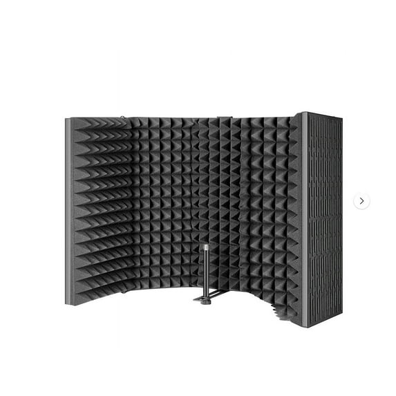Yxwen Extension Rod*1 Set 14''X11'' Microphone Isolation Shield Folding Sound Absorbing Panel Adjustable Isolation Foam Studio Acoustic Recording Foam Mic Booth Noise Absorbing Foam
