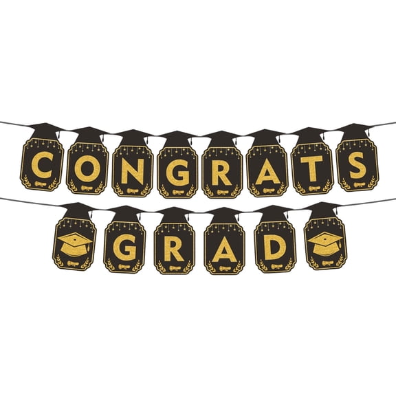 Yxwen Graduation Season Party Decorations Banners 2026 Graduation Season Banner Decoration Black Sparkling Graduation Season Banner Wreath Suitable for Congratulations on Graduation Schǒ-ǒl Home