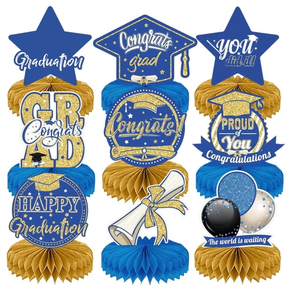 Yxwen Prom Decorations 2026 Honeycomb Centerppieces, 9 Pc Shiny Prom Centerpieces for Table Prom Night Table Decorations High Schǒ-ǒl College Graduation Celebration Prom Party Favors