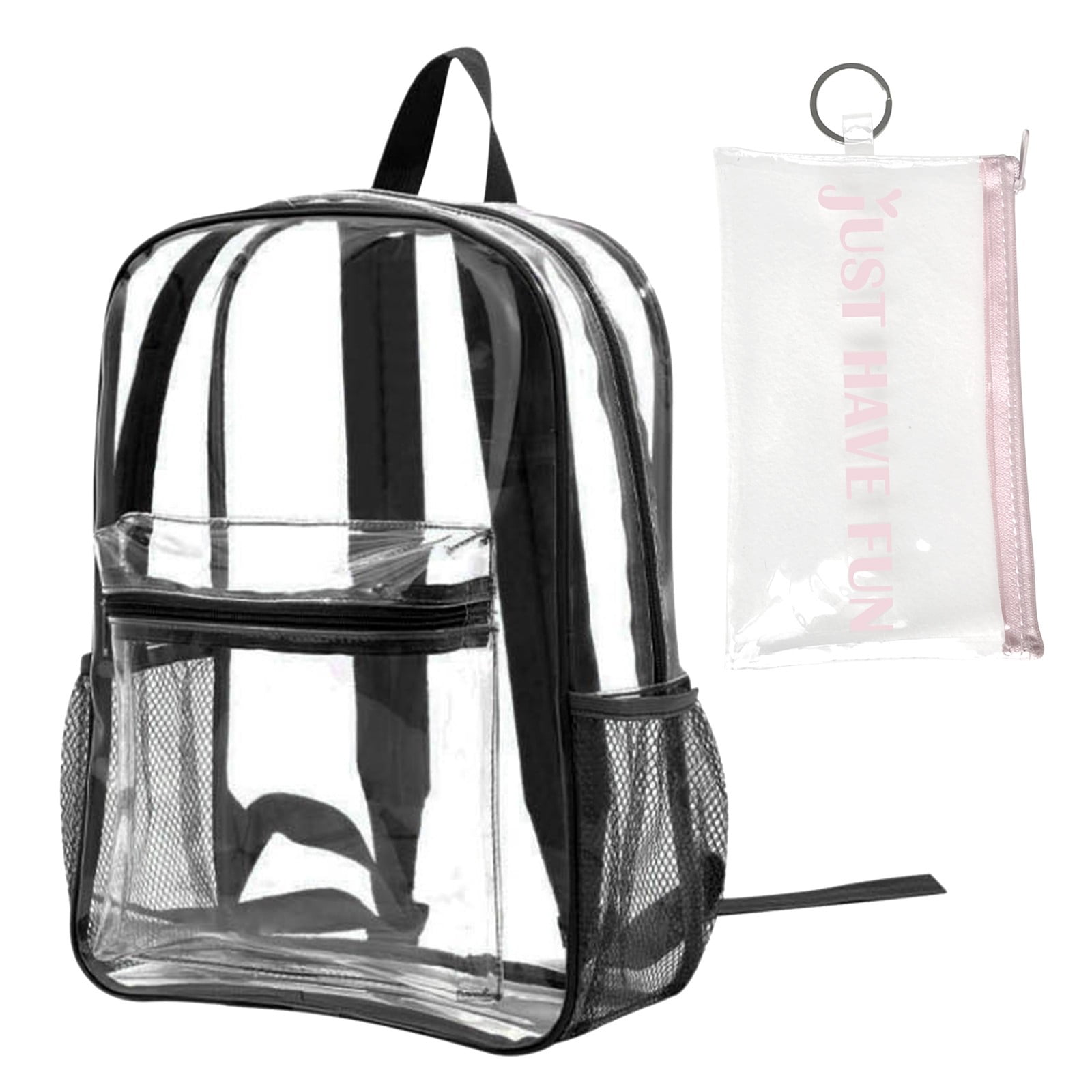 Yyeselk 12"*12" Clear Backpack, Transparent Heavy Duty Water Resistant