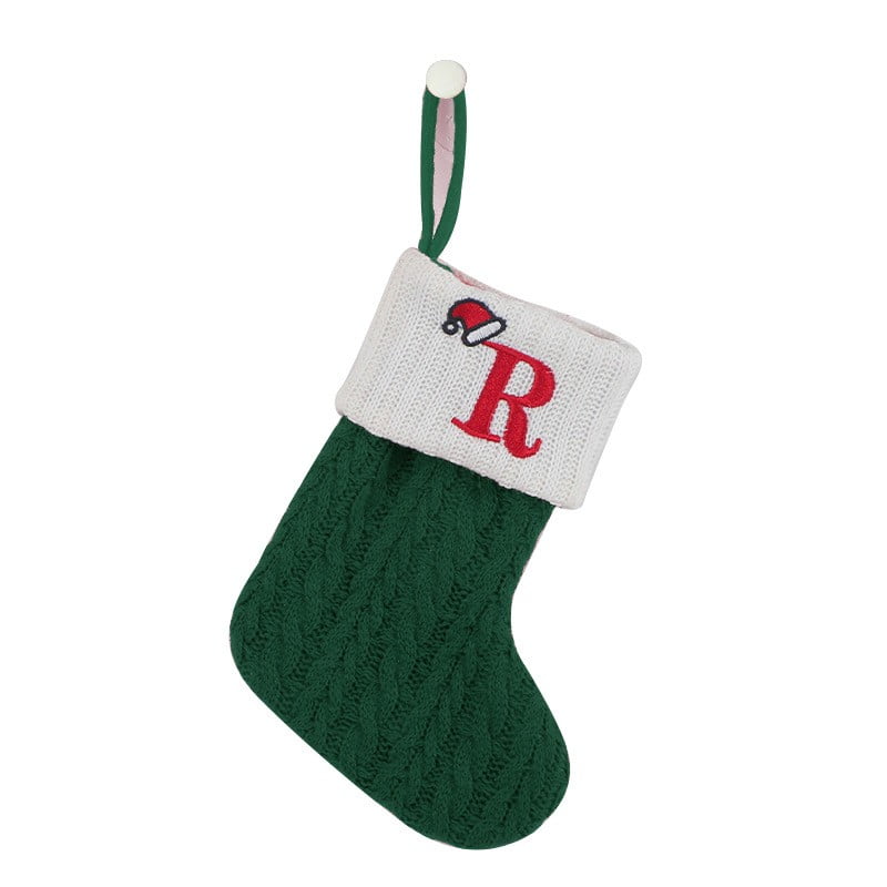 Yyeselk 7 Inches Mini Cute Initial Embroidered Christmas Stocking