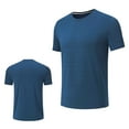 thumbnail image 1 of Yyeselk Athletic T-Shirt for Men Short Sleeve Moisture Wicking T Shirts Gym Running Workout Crew Neck Lightweight Breathable Tee Shirts Navy XL, 1 of 1