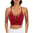 thumbnail image 1 of Yyeselk Bras for Women Crisscross Front Full Coverage Sports Bra Push Up Spaghetti Strap Breathable Sexy Soft Comfortable Bra Wine L, 1 of 3