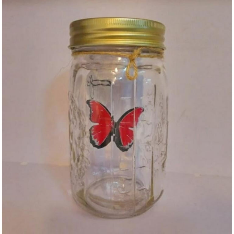 Butterfly in a Jar, Glass Animated Butterfly Jar That Moves With LED Light,  Romantic Gift for Valentine's Day, Christmas Decoration